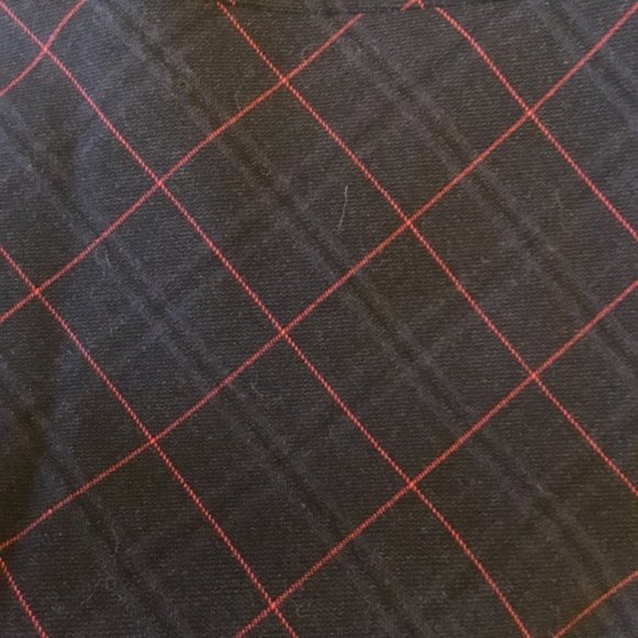 Express Navy Plaid with Red Stripe Detail. - Picture 2 of 6